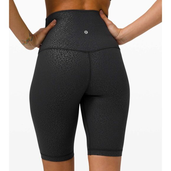 Lululemon Align Super High Rise Short 10" In Formulate Emboss Black Size 2 - Picture 2 of 8